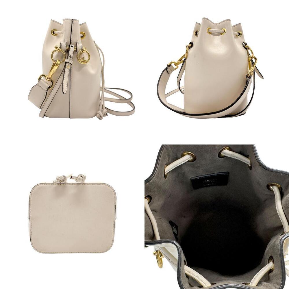 Fendi Shoulder Bag White Leather Montresor